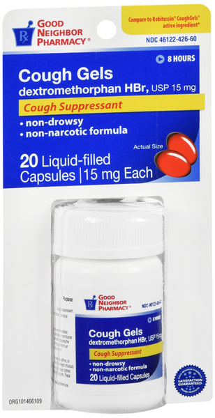 Cough Suppressant Extended Release Liquid Gels 20CT (Generic Robitussin LA)